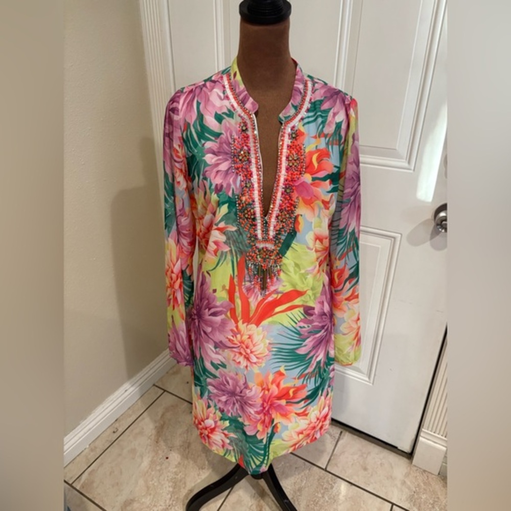 Boston Proper Colorful Floral Dress